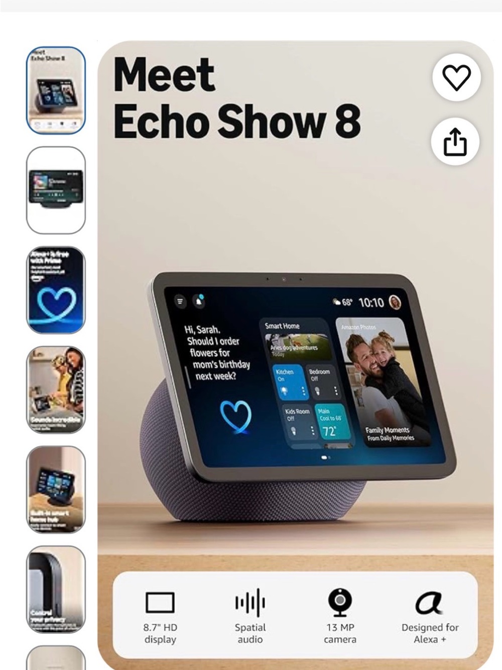 Amazon Echo Show 8 Smart Display - Graphite